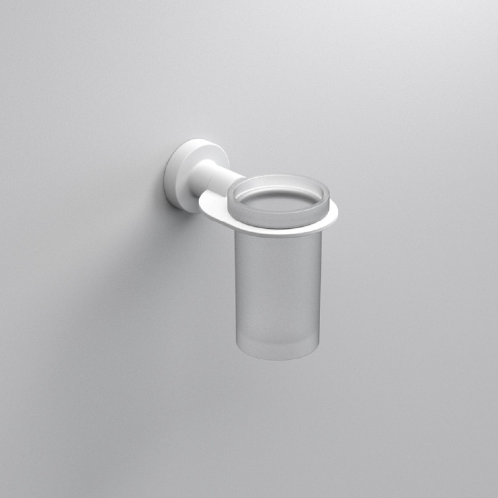 Close up product image of the Origins Living Tecno Project White Tumbler Holder